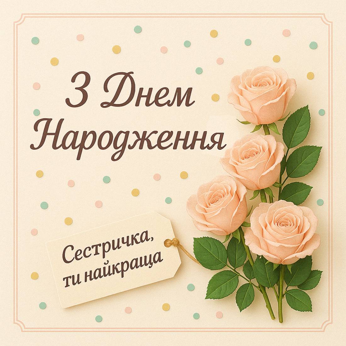 Привітання Сестрі З Днем Народження